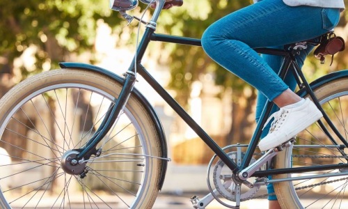 a person riding a bicycle