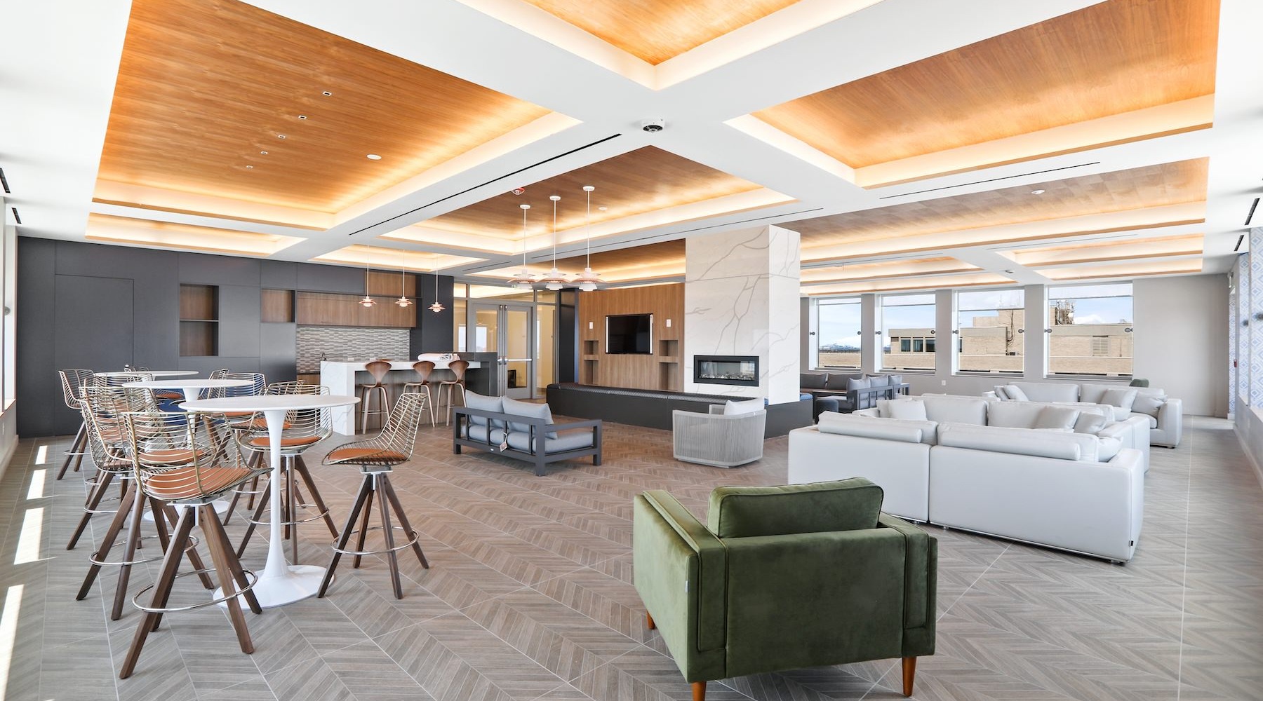 large room with seating and tables