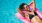 a person relaxing in a pool
