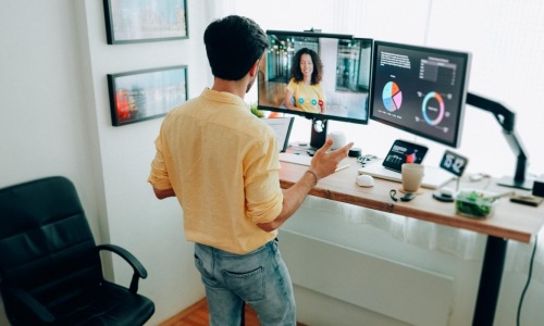 a man playing video games