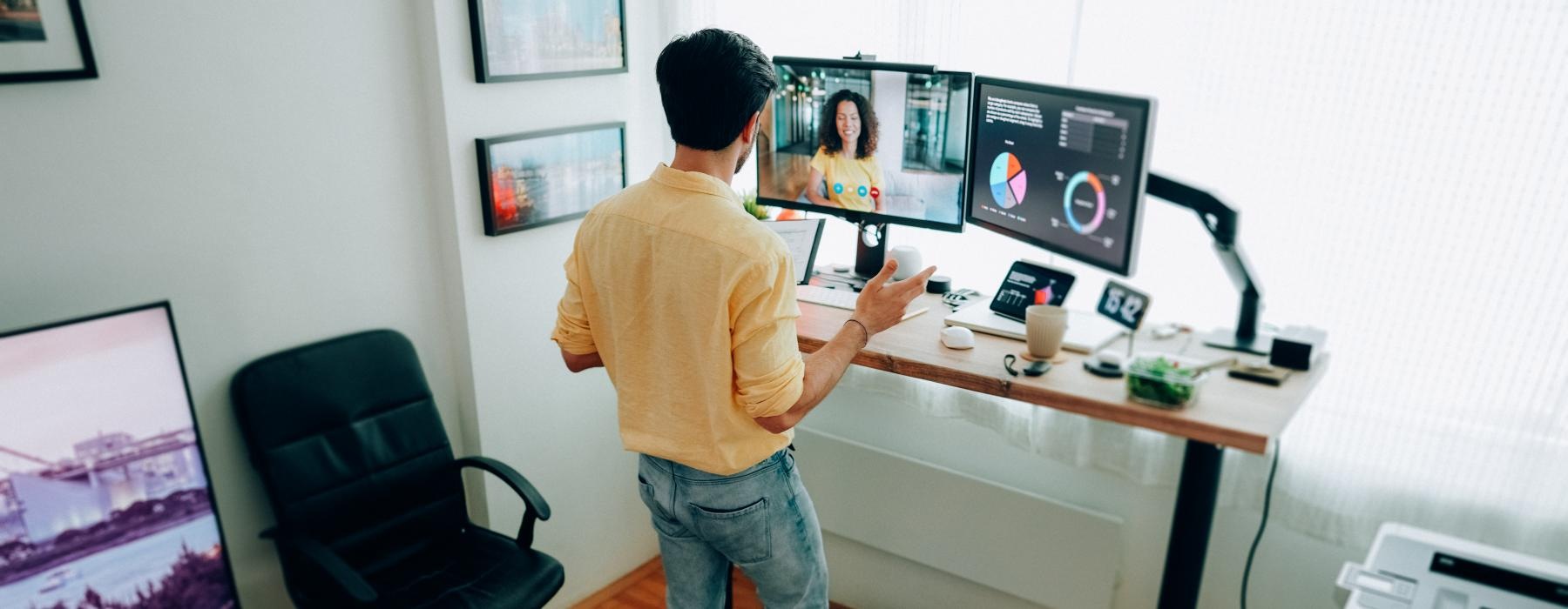 a man playing video games